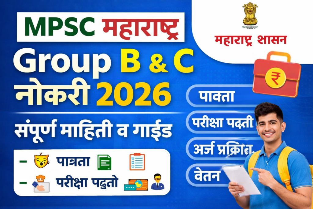 MPSC Group B & C Recruitment 2026: संपूर्ण माहिती, पात्रता, परीक्षा व अर्ज प्रक्रिया
